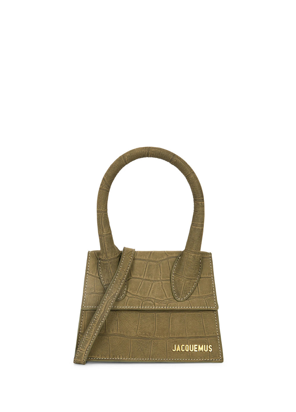 Jacquemus Le Chiquito Mini leather bag Olive Croco