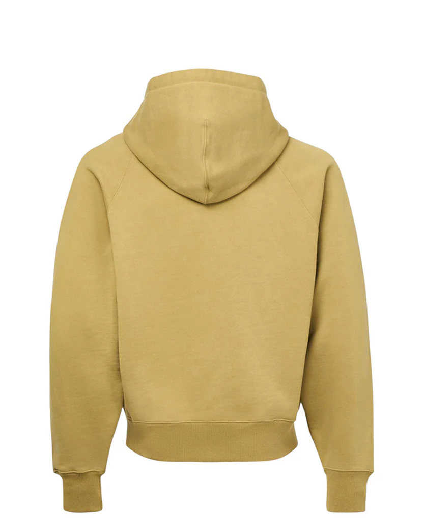 AMI Paris Ami De Coeur Small Heart Zipped Hoodie Khaki