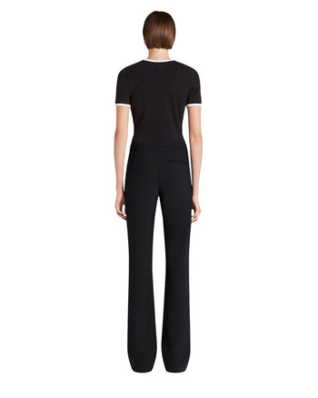 Courreges Contrast Cotton T-shirt Black
