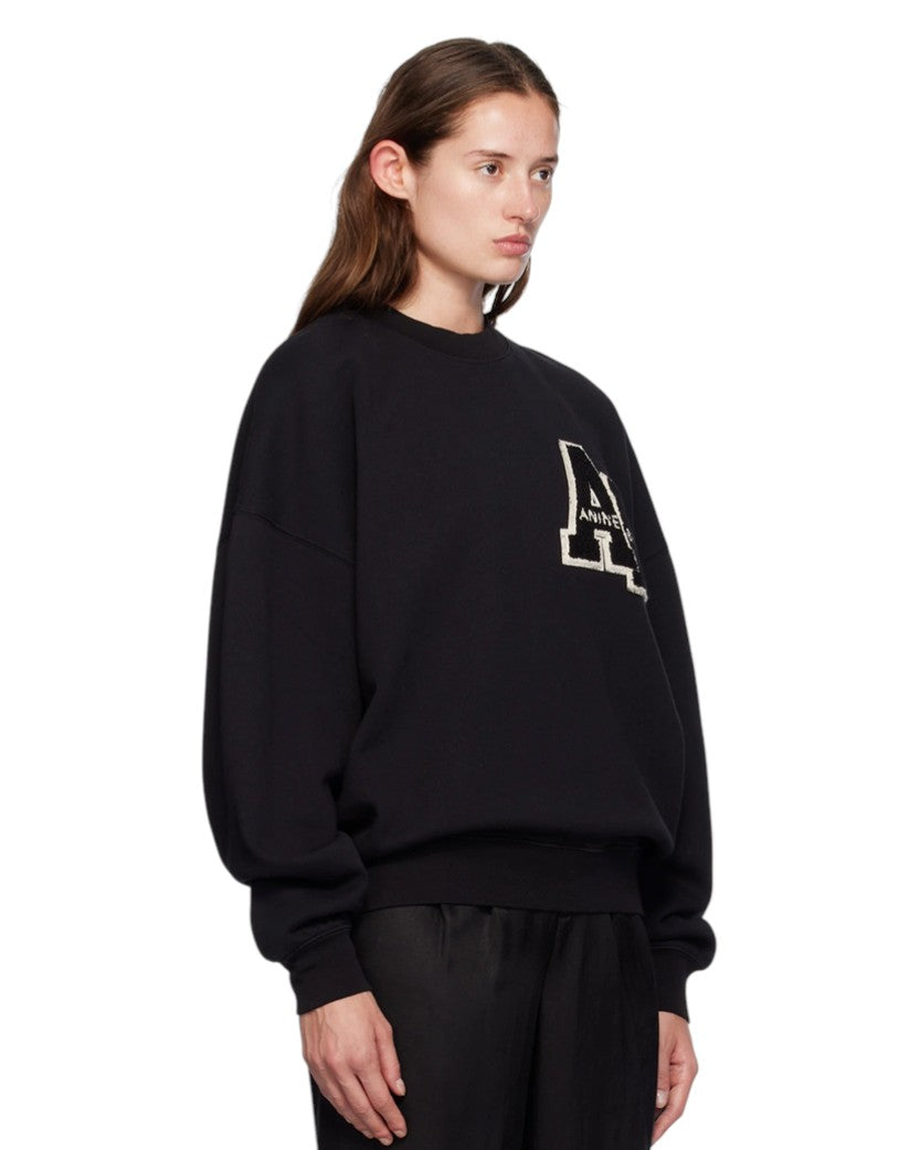 Anine Bing Miles Sweatshirt Letterman Black