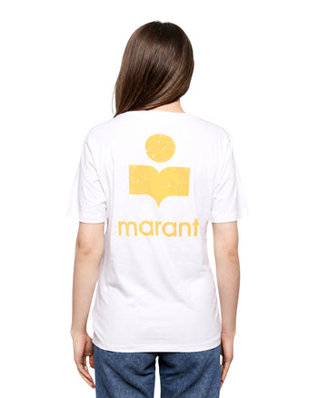 Isabel Marant Zewel Logo Crew Neck T-shirt White/Yellow