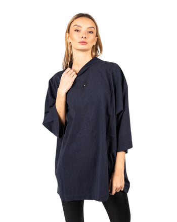 Yeezy Gap Engineered By Balenciaga Logo 3/4 Sleeve Tee Navy
