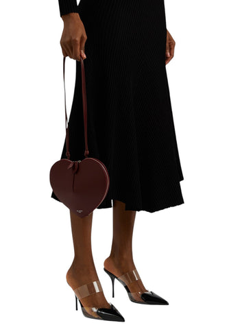 Alaia Le Coeur Bag in Calfskin Garnet Red
