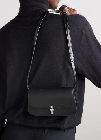 The Row Sofia Mini Leather Bag in Black