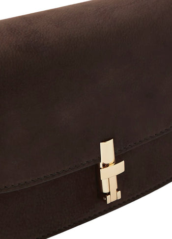 The Row Sofia Mini Nubuck Bag in Dark Brown