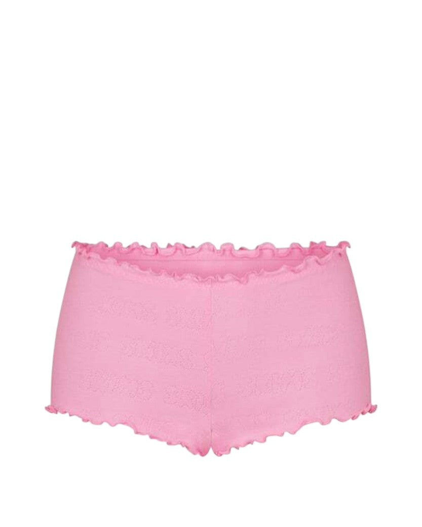 Skims Logo Pointelle Mini Short Bubble Gum