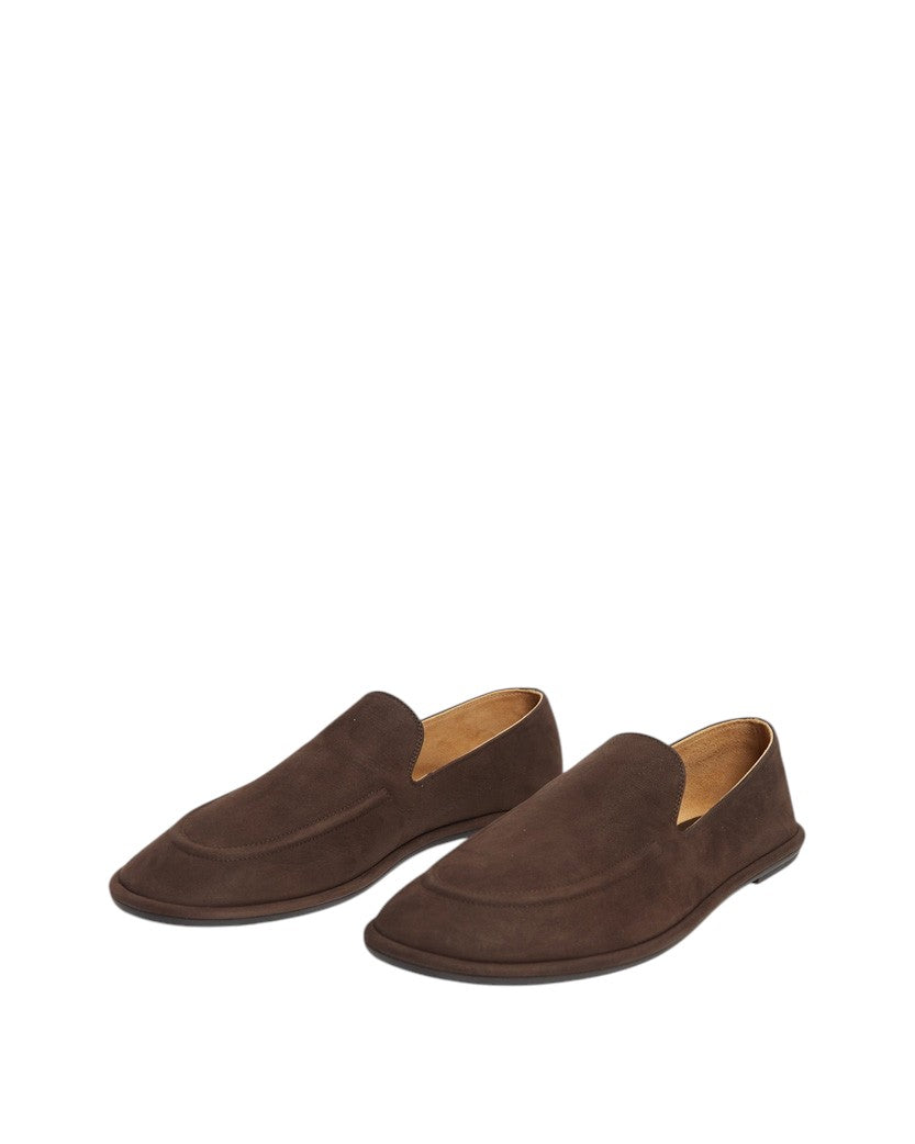 The Row Canal Loafer in Suede Brown