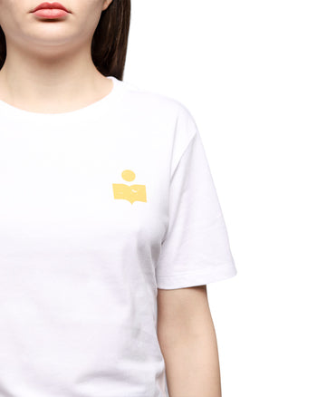 Isabel Marant Zewel Logo Crew Neck T-shirt White/Yellow