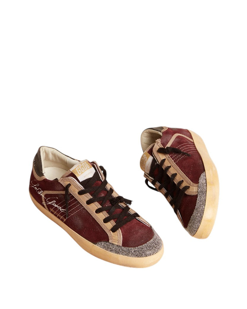Golden Goose x Swarovski Super-Star Penstar LAB Burgundy