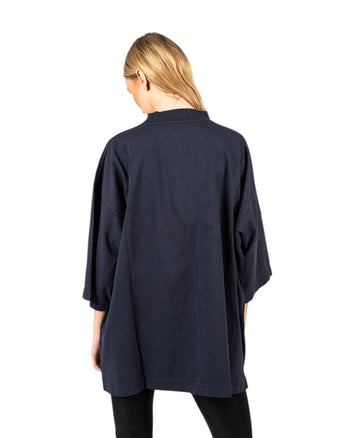 Yeezy Gap Engineered By Balenciaga Logo 3/4 Sleeve Tee Navy