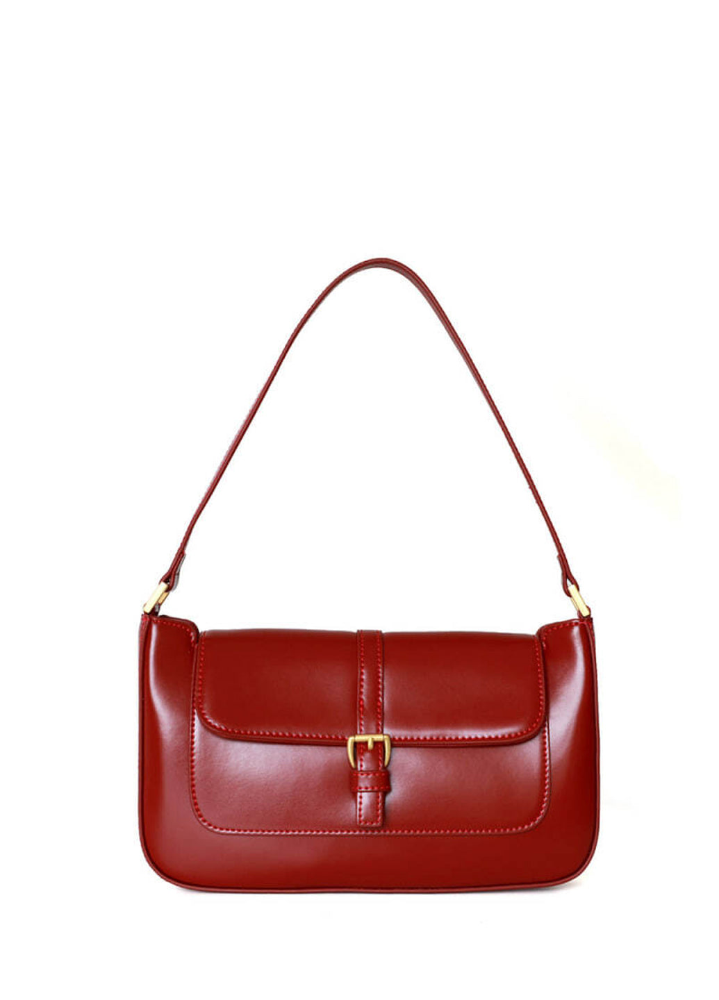 By Far Miranda Burgundy Vintage Gloss Leather