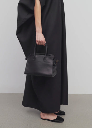 The Row Soft Margaux 10 Bag in Leather Black