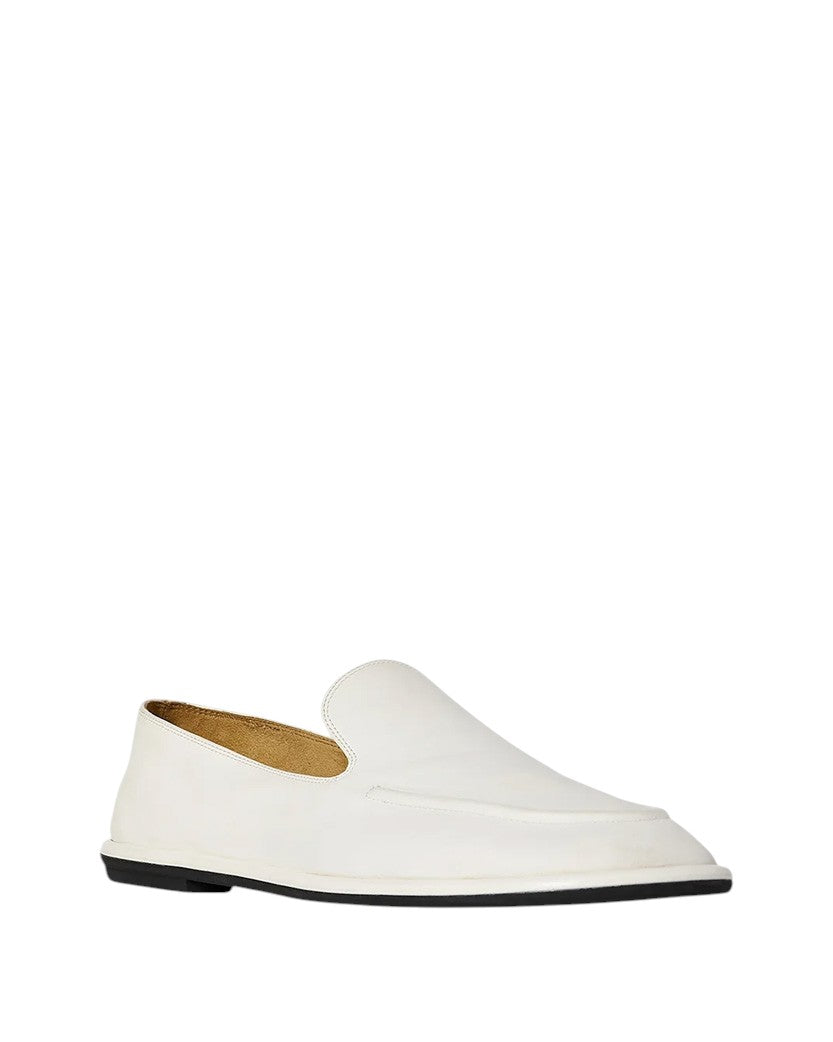 The Row Canal Loafer in Leather Milk