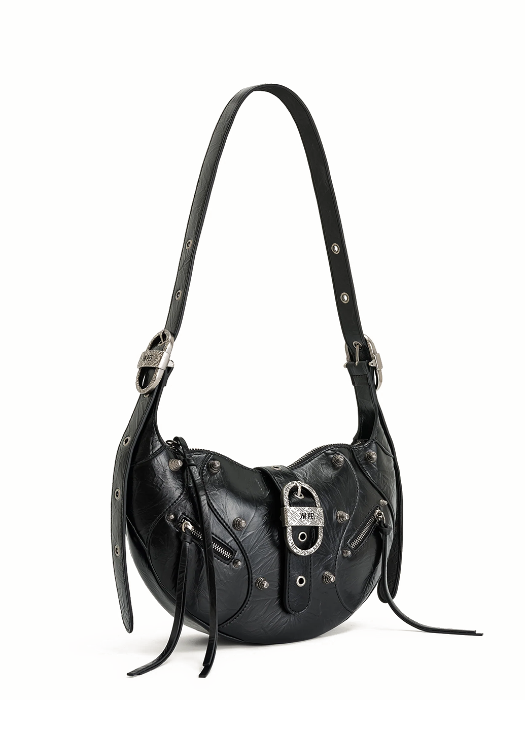 JW PEI Tessa Crushed Shoulder Bag Black