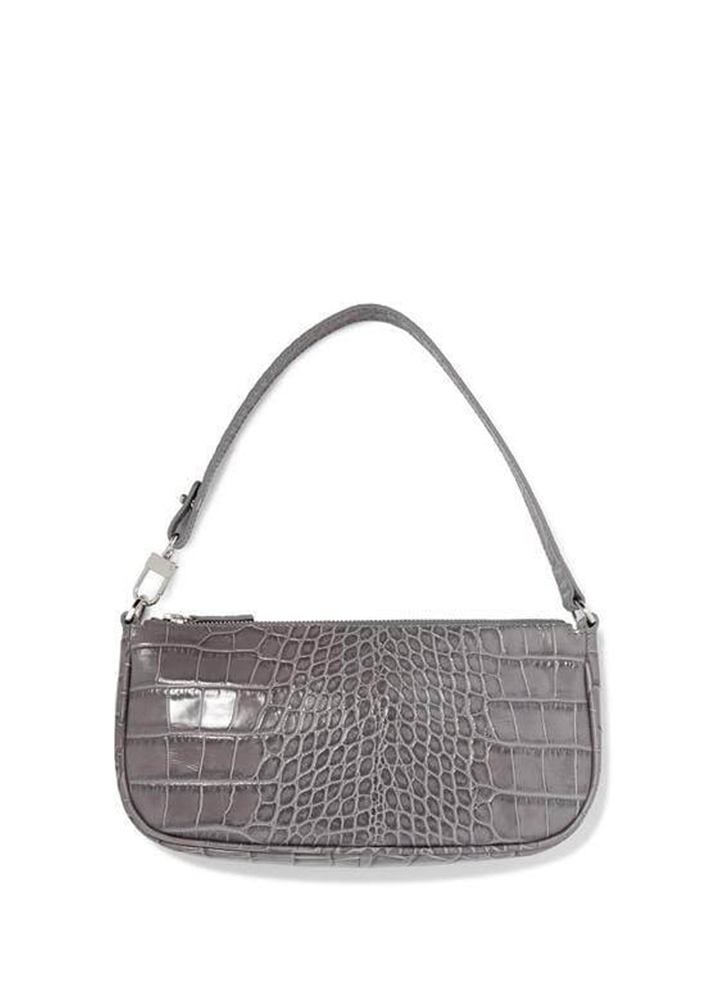 By Far Rachel Grey Croco Embossed Leather