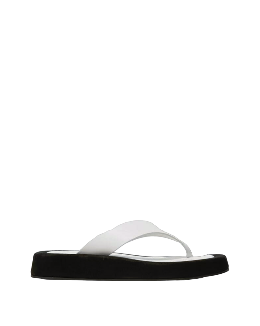 The Row Ginza Sandal in Suede White