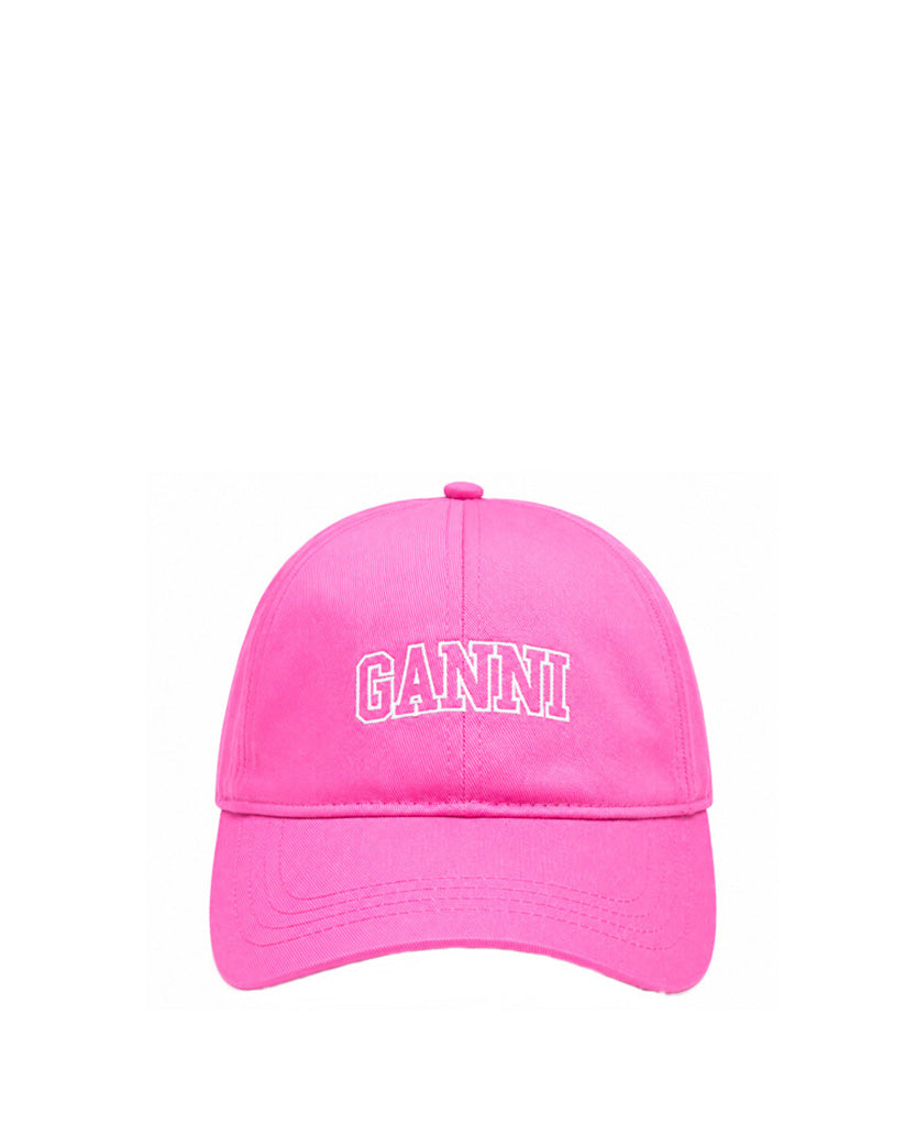 GANNI Logo Embroidered Cap Pink