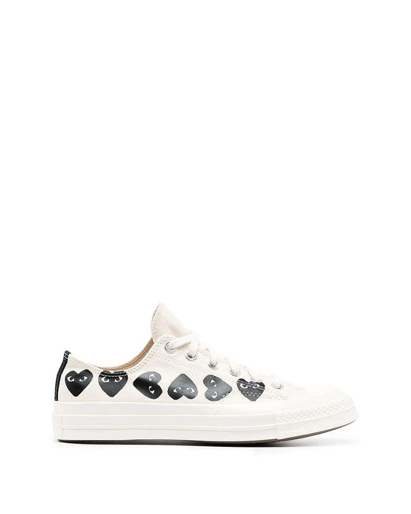 Converse x Comme Des Garcons Play Black Multi Hearts Low Top White