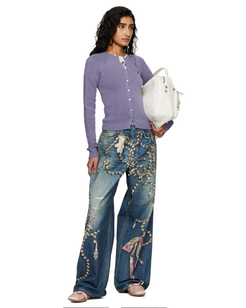 Acne Studios Trompe-L'Oeil Crystal 1981 Jeans Mid Blue