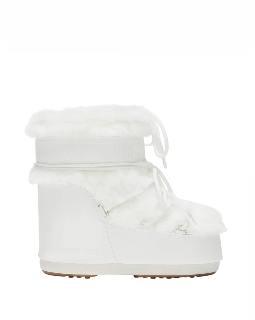 Moon Boot Icon Low Faux Fur Snow Boots White
