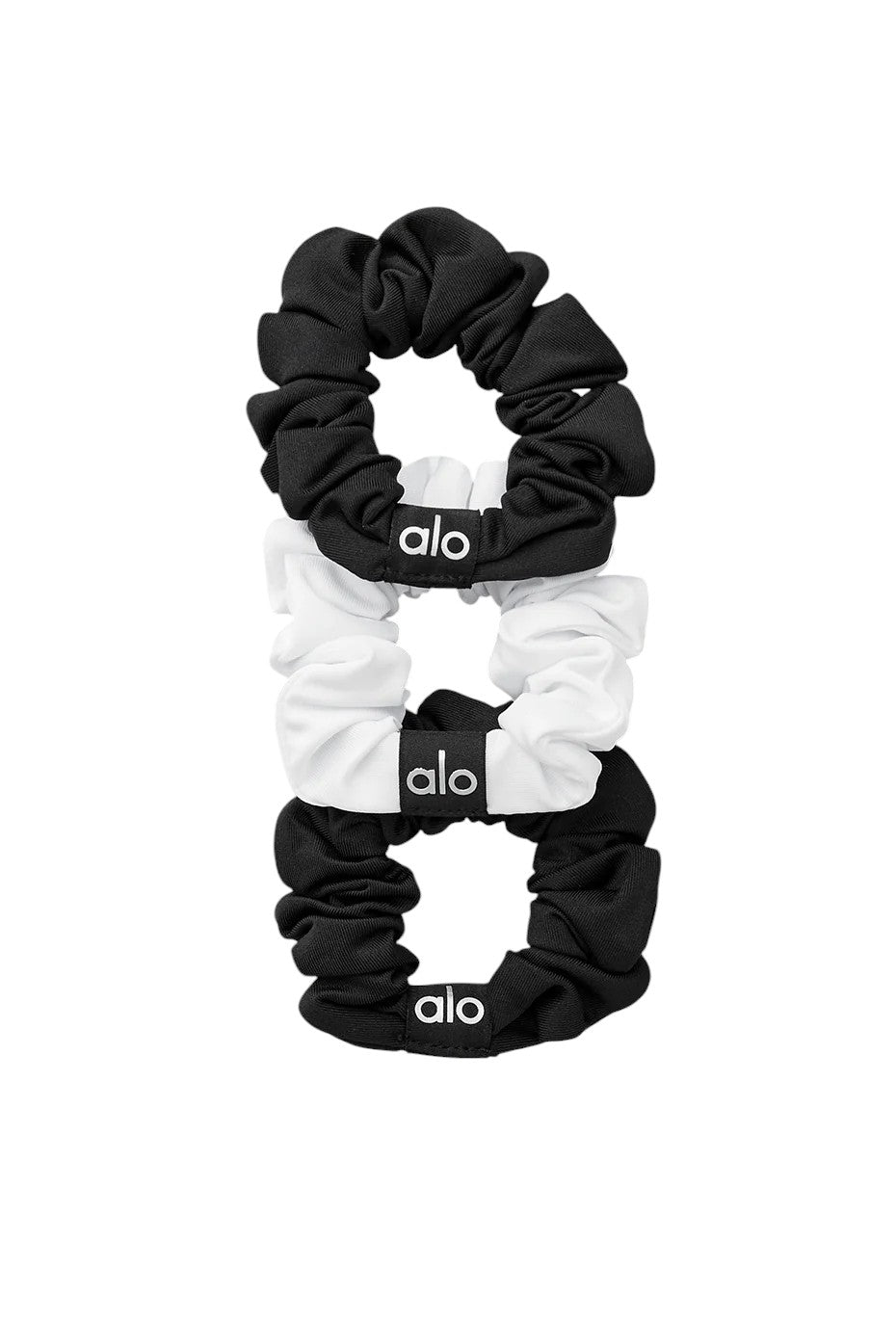 Alo Yoga Fresh Mini Scrunchie 3-Pack 2 Black 1 White