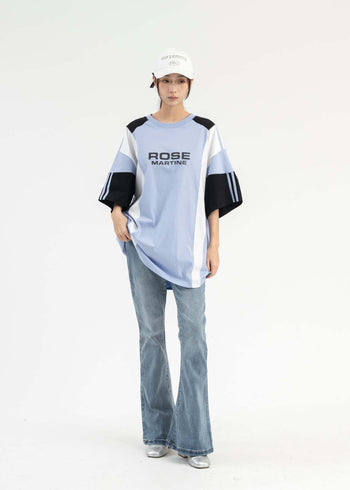 Martine Rose Oversized Panelled T-shirt Blue