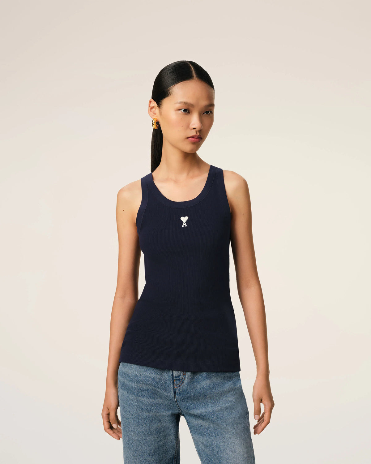 AMI Paris Ami de Coeur Rib Tanktop Night Blue