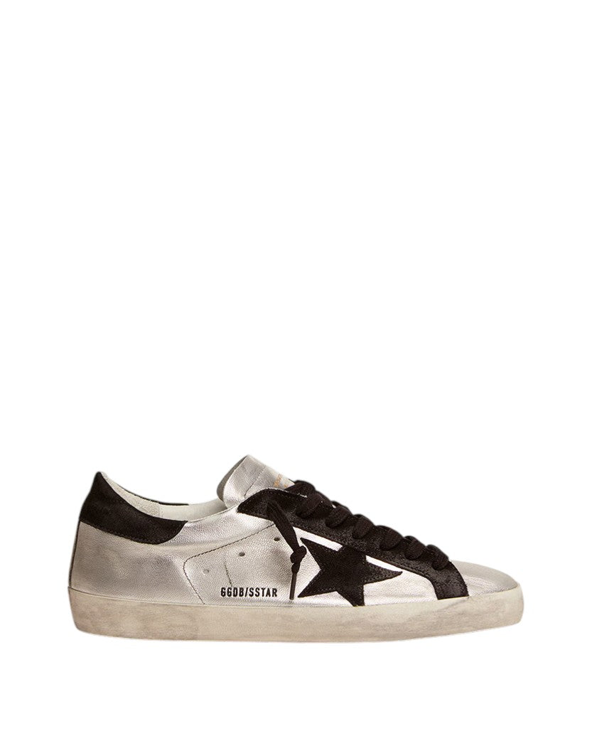 Golden Goose Super-Star in Silver Leather with Contrasting Inserts