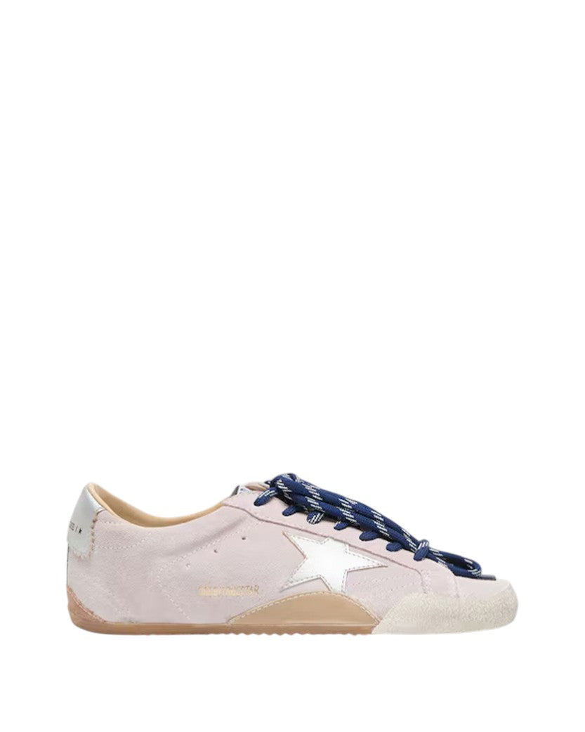 Golden Goose True-Star in Pastel Pink Suede with Silver Star
