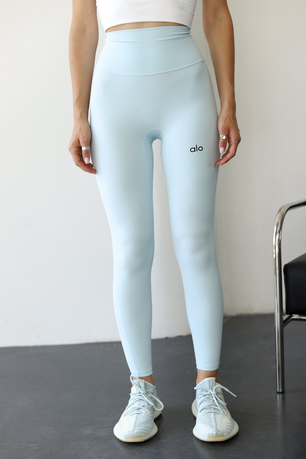 Alo Yoga Stretch Fitness Leggings Blue Powder