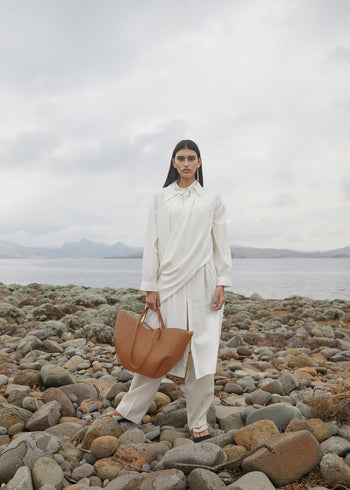 Polene Cyme Large Edition Textured Camel