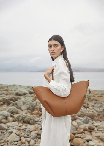 Polene Cyme Large Edition Textured Camel