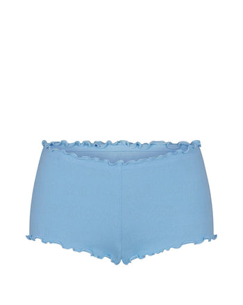 Skims Logo Pointelle Mini Short Iris Blue