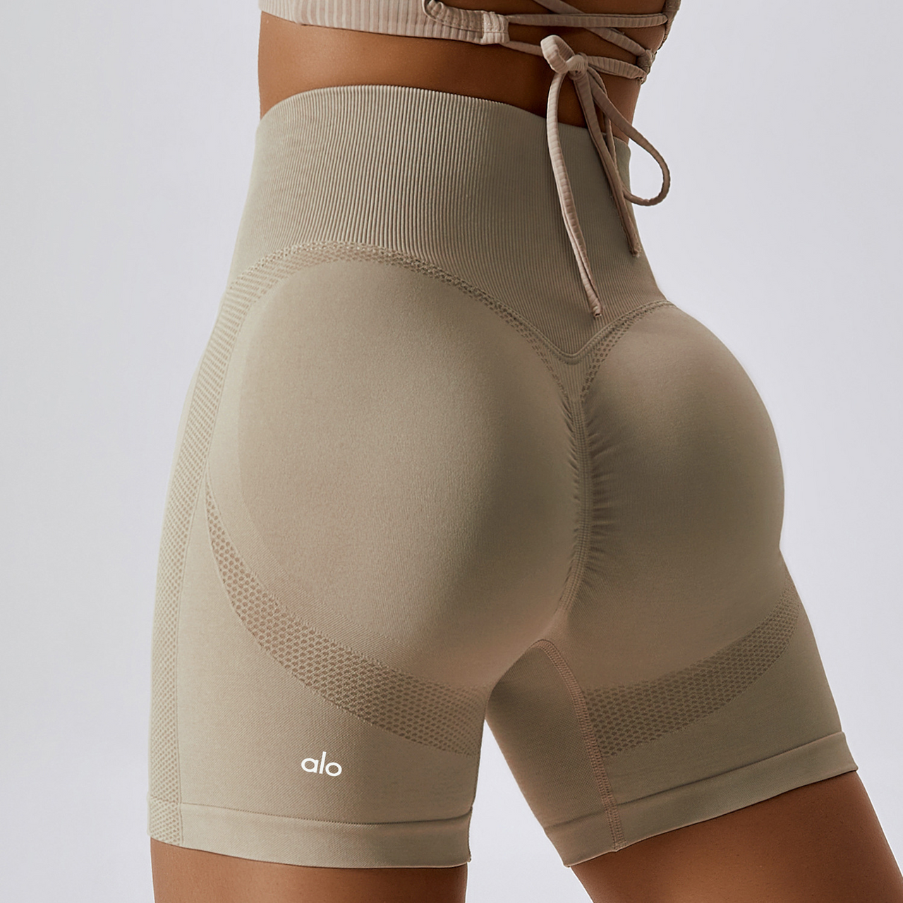 Alo Yoga Push-Up Shorts Khaki WZX11-KH