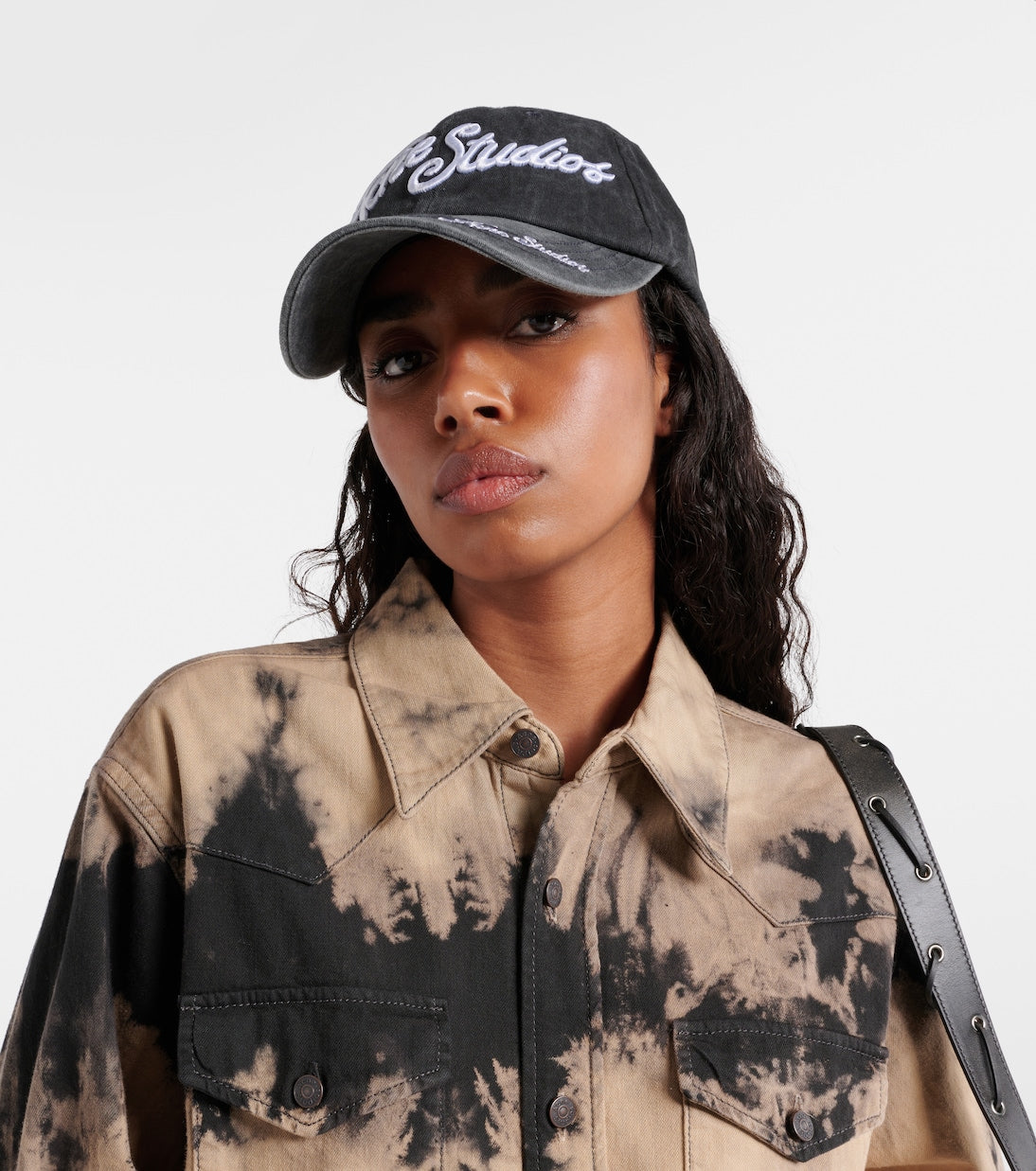 Acne Studios Logo Baseball Cap Faded Black