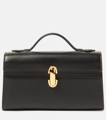 Savette Symmetry Pochette Leather Tote Bag Black
