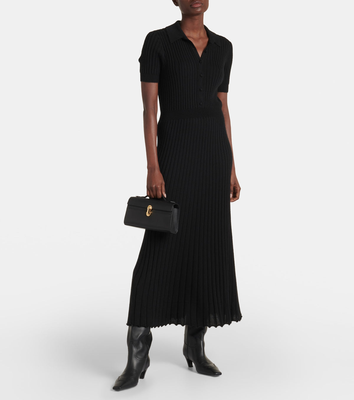 Savette Symmetry Pochette Leather Tote Bag Black