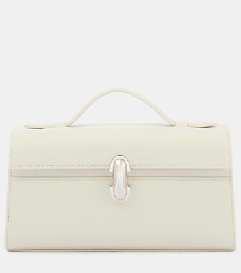 Savette Symmetry Pochette Leather Tote Bag Ivory