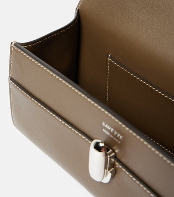 Savette Symmetry Pochette Leather Tote Bag Mink