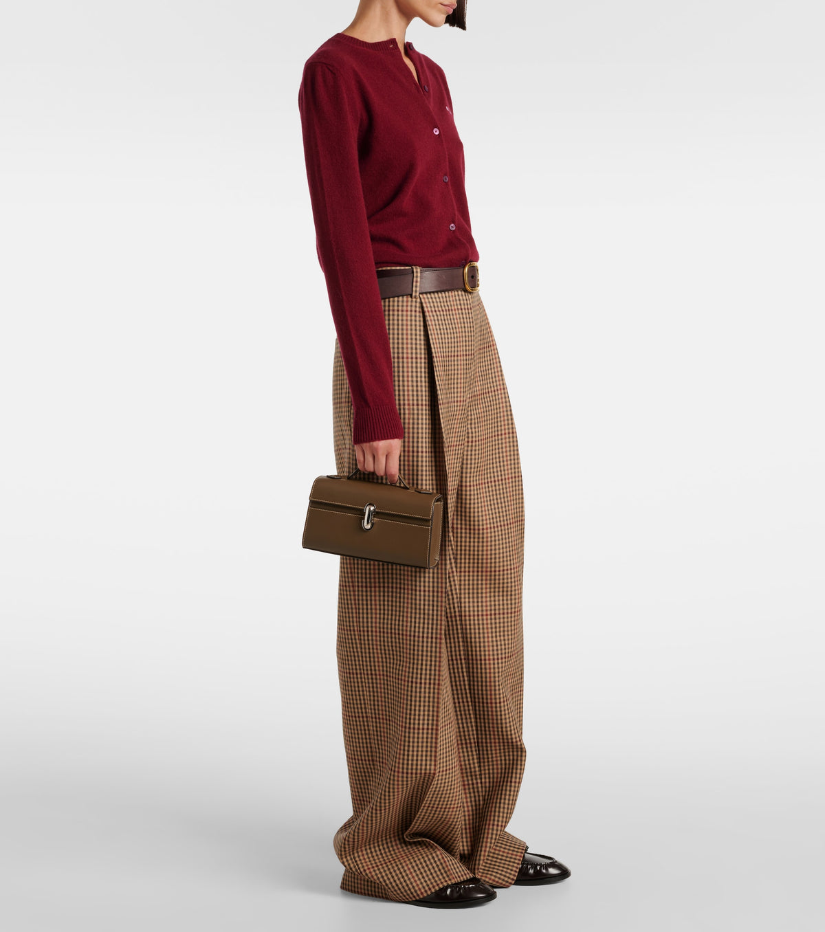 Savette Symmetry Pochette Leather Tote Bag Mink