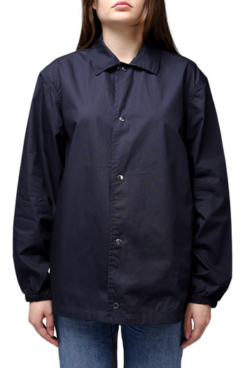 Jil Sander Logo Print Back Coach Jacket Black