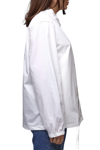 Jil Sander Logo Print Back Coach Jacket White