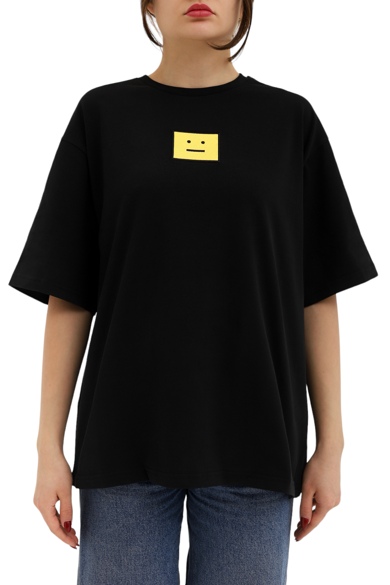 Acne Studios Face Stretch-Cotton T-Shirt Black