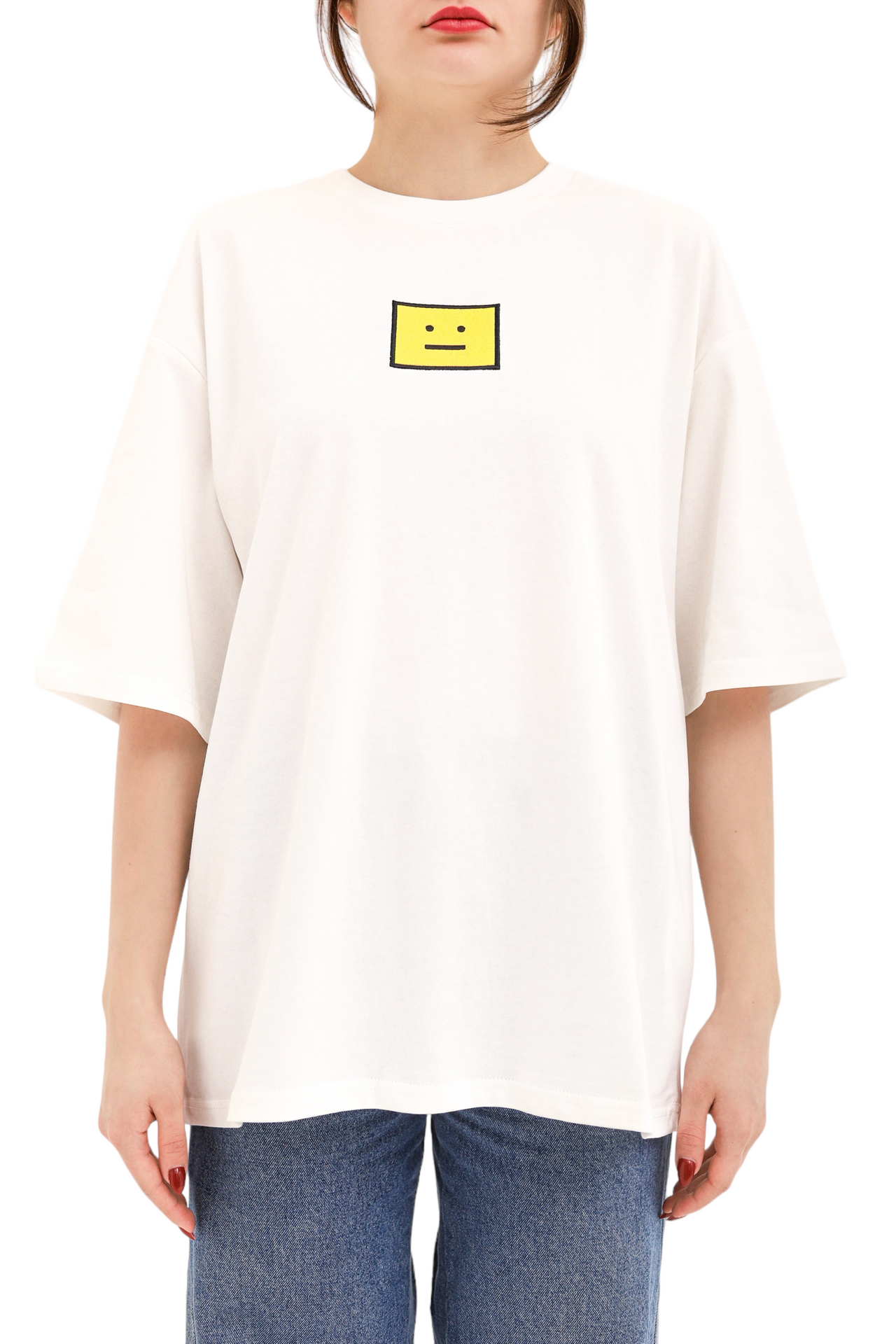 Acne Studios Face Stretch-Cotton T-Shirt White