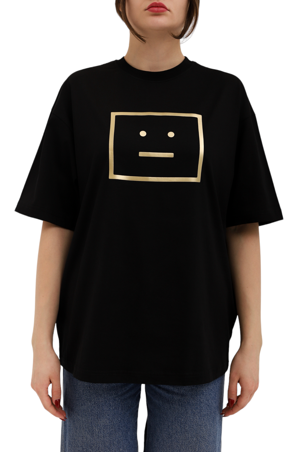 Acne Studios Exford Metallic Face Tee Black