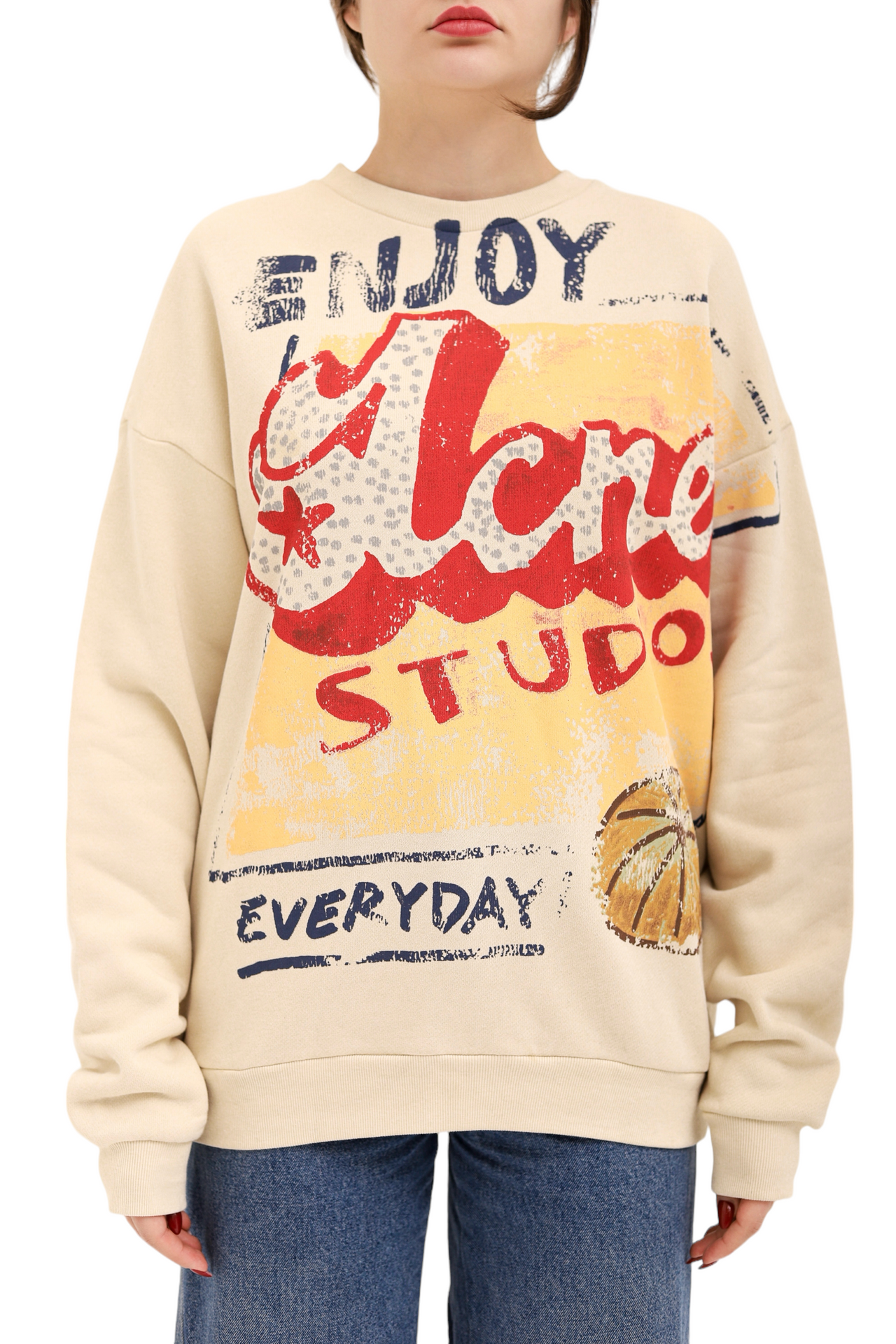 Acne Studios Logo oversized cotton sweatshirt