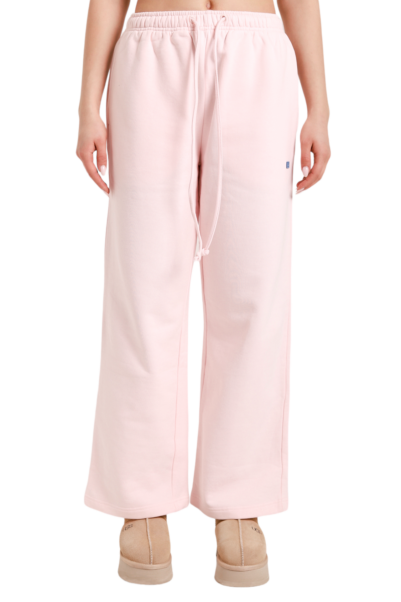 Acne Studios Wide Leg Logo Embroidered Sweatpants Pink