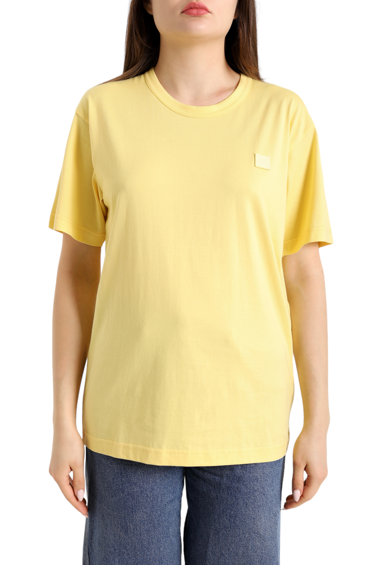 Acne Studios T-Shirt With Ellison Face Patch Yellow