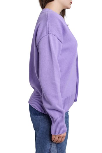 AMI Paris Ami de Coeur Oversize Cardigan Purple