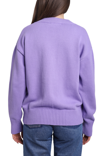 AMI Paris Ami de Coeur Oversize Cardigan Purple